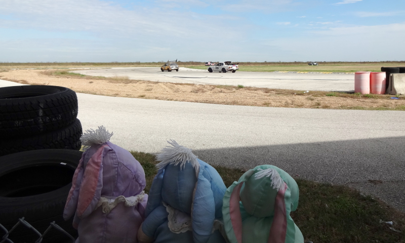The Puffalumps watch me race. Photo credit: Jim Tomlinson